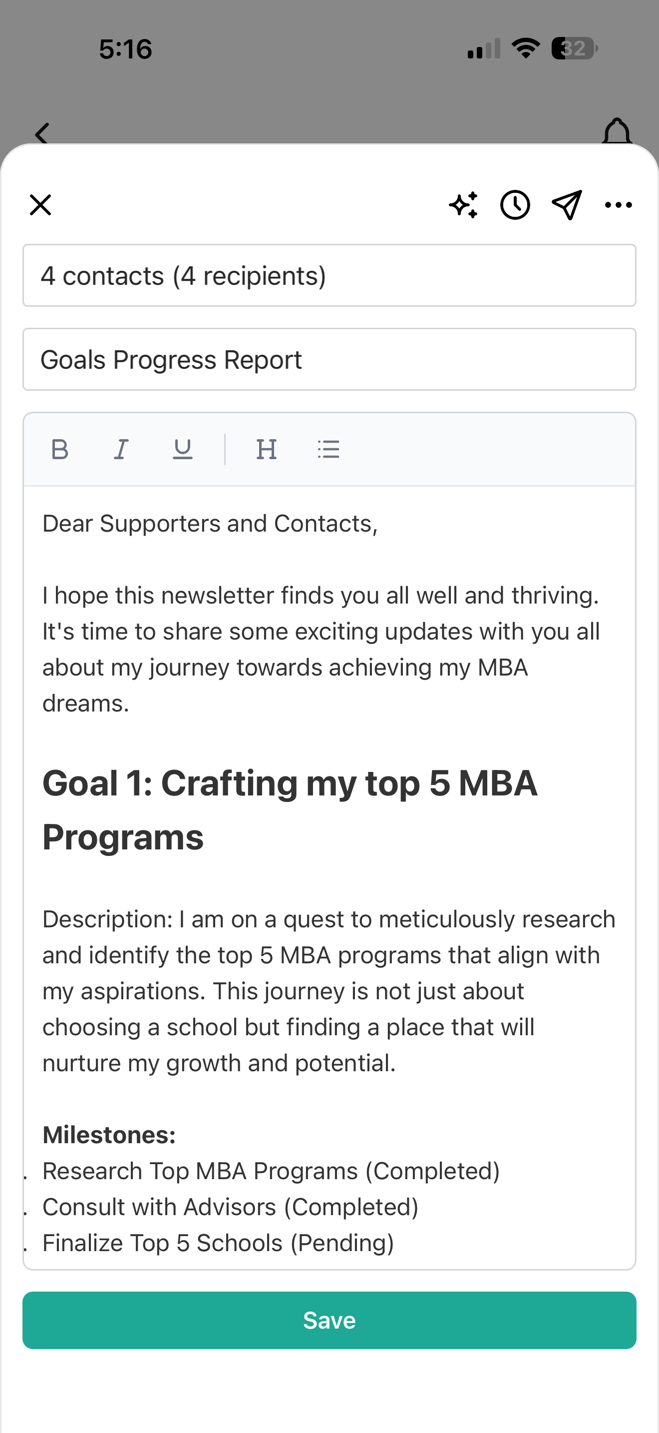 AI-generated newsletter draft